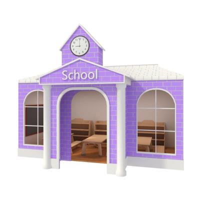 China Bring Happiness School Cinema Police Fire Station Kids Indoor Playground Customized Wooden Playhouse For Kids Role Play for sale