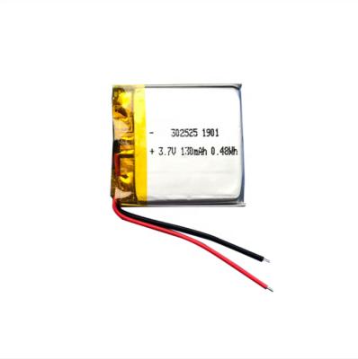 China Toys UL Certified Ultra Thin 302525 130mAh Li Polymer Battery For Digital Wall Clock for sale