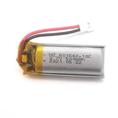 China Toys factory 801642 3.7v 500mah 10C high rate lipo discharge battery for drone for sale