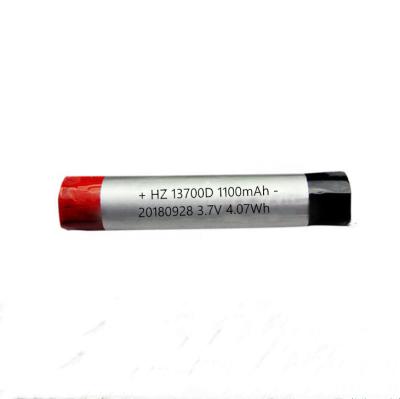 China High quality consumer electronics 3.7V 1100mah 13700 lithium 10C polymer cylindrical battery toys factory price 12 months for sale