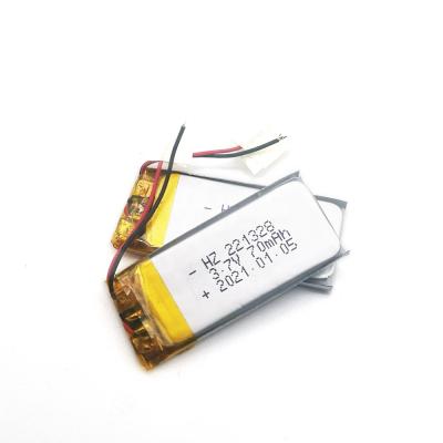 China Toys Small Size Batteries 221328 3.7V Mini Led 70mAh Ultra Slim For Headphone Battery for sale