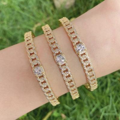 China BOHEMIA LS-L095 Fatanstic Gold Plated Micro Pave CZ Bangle, Fashion Cuff Bangle Crystal Bangle For Lady for sale