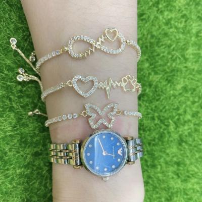 China BOHEMIA LS-L267 Graeful CZ Gold Plated Bracelet, Fashion Heart Infinity Butterfly Shaped Bracelet For Summer for sale