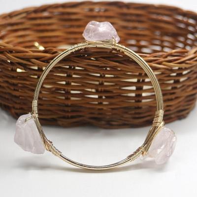 China LS-D4491 BOHEMIA Natural Rose Quartz Bracelet Wholesale,Natural Stone Gemstone Bracelet Jewelry Bangle For Men for sale