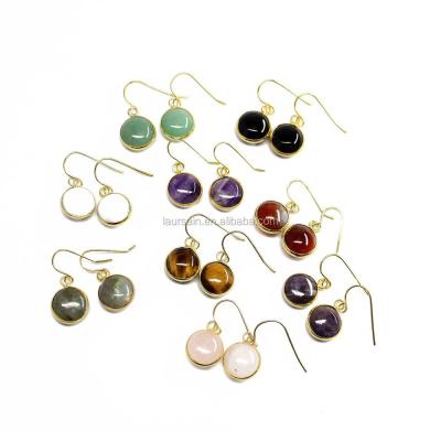 China Wholesale Chakra Earring Bezel BOHEMIA LS-D7610 Natural Raw Gemstone Crystal Earring For Lady for sale