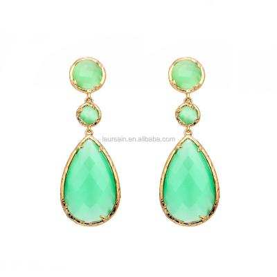 China LS-D214 High Quality Jade Wholesale Fashion Beads Framing Crystal Earring for sale