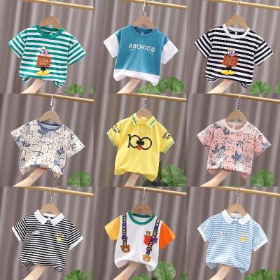 China Custom Logo Printed Children's Short Sleeve Cotton Boy's T-shirt Breathable 100% T-shirt for sale