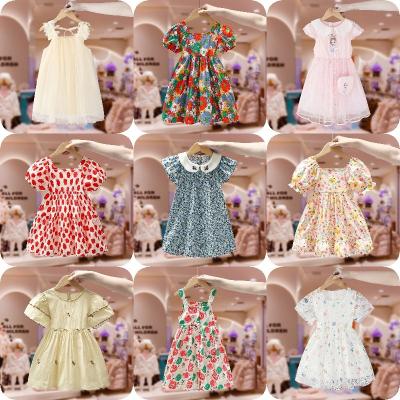 China Baby Girl Anti-wrinkle Baby Girl Dress Princess Floral Top Dress Girl Skirt Summer Short Sleeve Skirt for sale