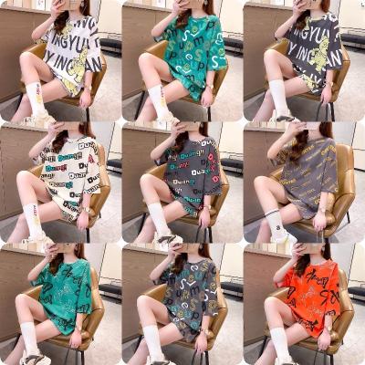 China 2023 Women's Crewneck Summer Anti-Wrinkle Printed Casual Short Sleeve T-shirt Women's Half Sleeve Tops for sale