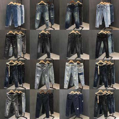 China High Quality Men's Ripped Slim Straight Skinny Denim Jeans Fashion Men's Elastic Pants QUICK DRY for sale