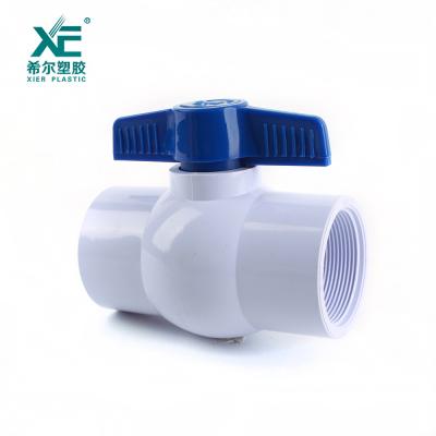 China Other Butterfly Handle Blue PVC 2 Inch Thread Compact Ball Valve for sale