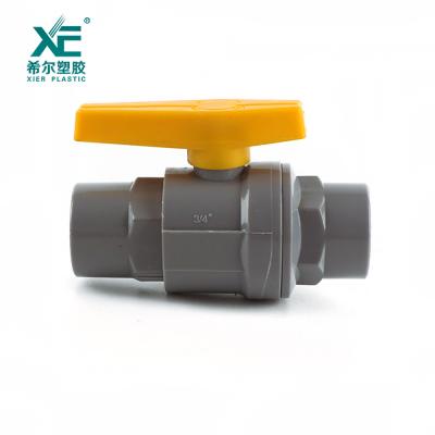 China Other Free Sample Yellow Plastic Handle PVC Two Pieces Of Ball Valve for sale