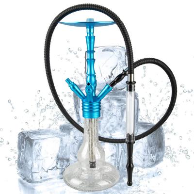 China Customization Mini Portable Glass Pipe Shisha Tube Ice Hookah Accessories 38cm Healthy Smoking Smoking Pipe Long for sale