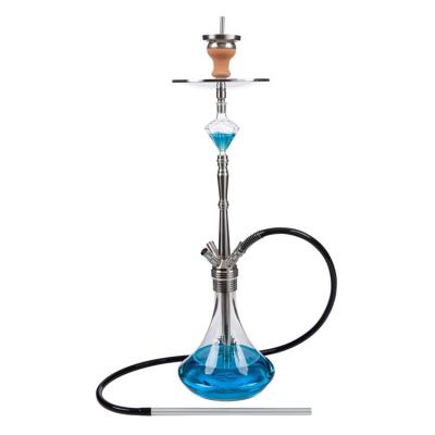 China Healthy Smoking Cheap Metal Base Smoking Acrylic Hookah Set Disposable Hookah Hose Pipe Shisha Transparent Glass Handle for sale