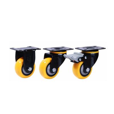 China Contemporary PVC Low Noise Orange Swivel Caster Wheel Heavy Duty Universal Wheel for sale