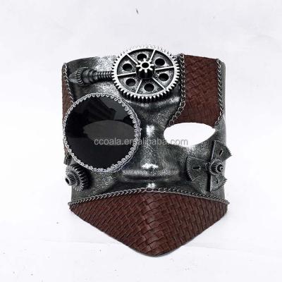 China Metal/Plastic Full Face Metal / Plastic Men Venetian Steampunk Mask for sale