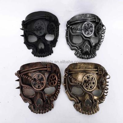 China Metal / Steampunk Full Plastic Colors 4 Assorted Face Plaster Jester Mask for sale