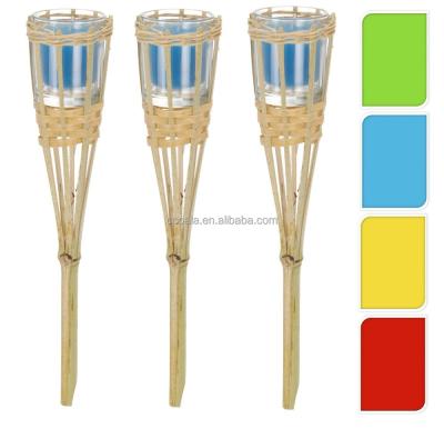 China China Bamboo Garden Torch With Citronella Candle - LED Color Changing 76cm Long for sale