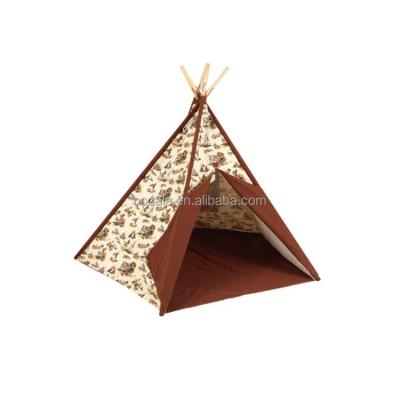 China Other Outdoor Kids Play Fun Camp Teepee Tent Indoor Cotton Canvas Teepee Kids Sleep Tent Wooden Factory Wholesale for sale