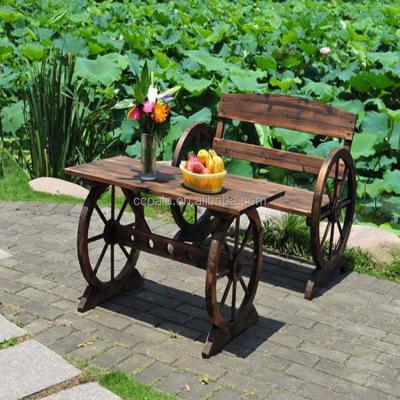 China Solid Wood Dining Set Outdoor Patio Solid Wood Table and Set Garden Wheels Wooden Table and Wheels Wooden Bench Bench for sale