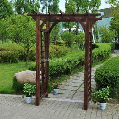 China Easily Assembled Axis Cedar Wood Patio Arch Garden Design Chinese Fir Wood for sale