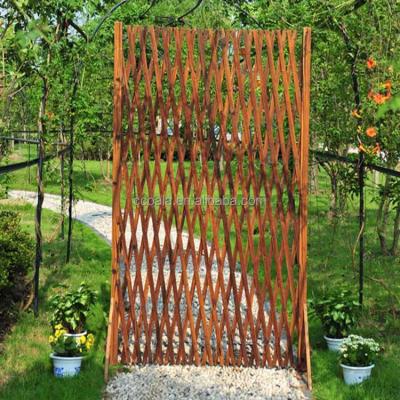 China Easily Assembled Wood Fence Panels Outdoor Garden Patio Fencing Folding Plants Flower Trellis for sale