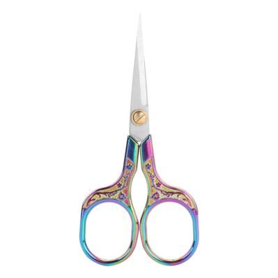 China Embroidery Plum Blossom Stainless Steel Retro Small Home Handmade Student Office Scissors for sale