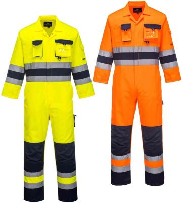 China Factory OEM ODM Supply EN Cotton Safety High Visibility Flame Retardant Boiler Work Coverall Welding Welding Suit for sale