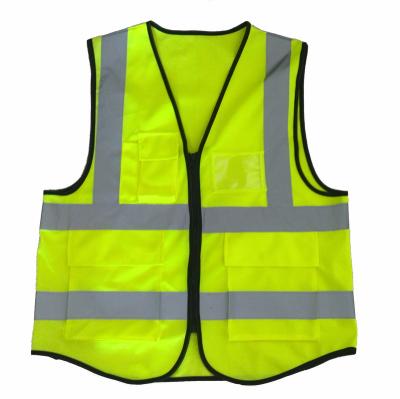 China Fluorescent Hi Force Safety Reflective Vest With Outlet Multiple Reflective Factory Pockets White Safety Reflector Vest Customize for sale