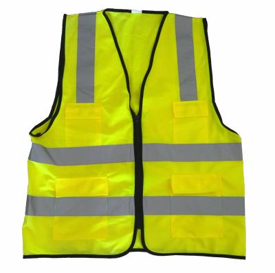 China Safety Reflector Fabric Vest Fluorescent Reflective Wholesale Safety Woven And Knitted Cheap Reflective Vest For Outdoor Use for sale