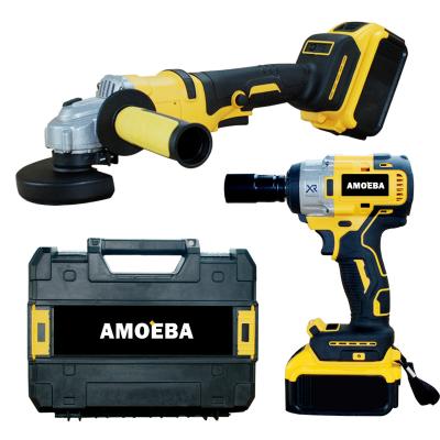 China 3/4 3/4IN Yellow Cordless Angle Grinder and Wrench Tool Kit Impact Wrench for sale