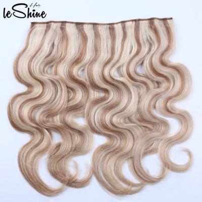 China Wholesale Silky Straight Wave Blonde Remy Hair, 20 Inch Halo Extensions Balayage Remi Cuticle Aligned European Remy Hair Halo Hair Extensions for sale