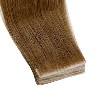 China Soft Le Shine Russian Brown Seamless Virgin Hair Injected Tape In Invisible Tape In Hair Extensions for sale