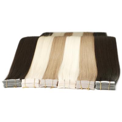 China Silky Straight Wave Double Adhesive Sided Remy Human Tape Hair Extension Natural for sale