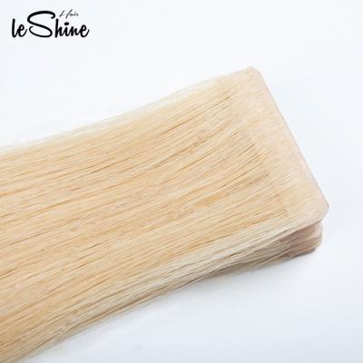 China European Human Invisible Pulled Remy Hair Hand Tied Tape Hair Extension Full Cuticle LeShine Skin Natural Double Weft Tape In Hair for sale