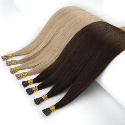 China Fast Shipping 100% I-Tip Remy Human Hair Ombre Silky Straight Wave I-Tips Ponytail Hair Extensions for sale