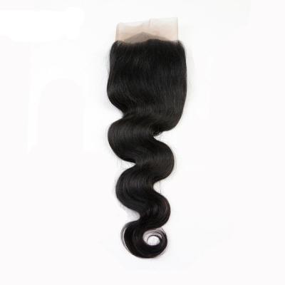 China 100% Brazilian Human Hair Natural Swiss Sheer Lace Closure 100% Body Wave Natural Black Bundles With Hd 4X4 5x5 Swiss Sheer Closure 13X4 Headband for sale