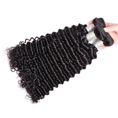 China Deep Wave Virgin Deep Wave Hair Bundles , Deep Wave 9A Curly Hair Extensions Bundles for sale