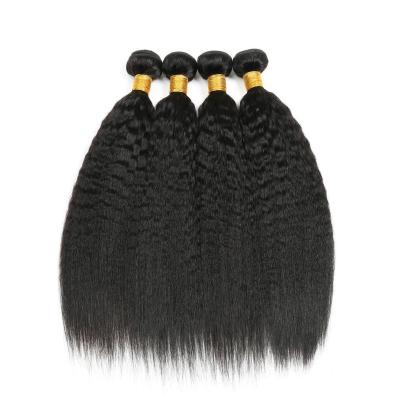 China Kinky Curly Straight Virgin Brazilian Hair Bundles 9A Natural Black Color for sale