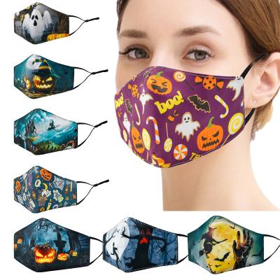 China New Design Breathable Reusable Women Man Halloween Celebration Custom Face Mask Pumpkin Pattern Party Mask for sale