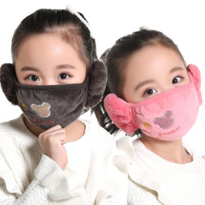 China Anti-dust Winter Cotton Kids Mask Reusable Cartoon Party Warm Windproof Mask For Kids for sale