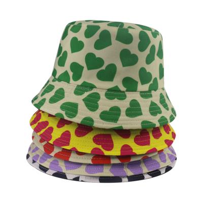 China 2021 HOT Black Cow Zebra Heart Butterfly Bucket Hats COMMON For Women Men Summer Fishman Hats Girls Travel Boy Panama Sun Sad Hat for sale