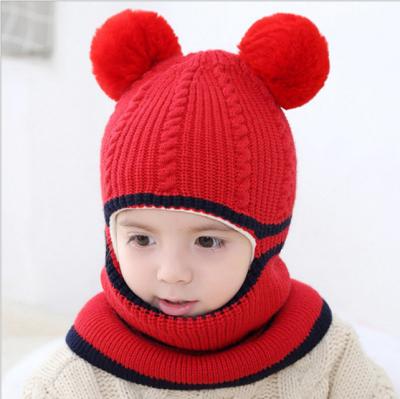 China COMMON Winter Beanie Cute Full Face Masking Thickened Windproof Knit Hat For Kids for sale