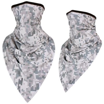 China Ice Camouflage Half Face Bandana Silk Monte Scarf Triangle Windproof Scarf for sale