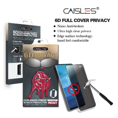 China CAISLES Anti-Explosion 30 Degree Anti-SPY Privacy 3d Curved Full Glue Mobile Phone Screen Protector for sale