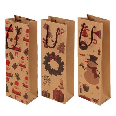 China Recycled Materials 3Pcs Exquisite Copper Paper Bag Cardboard Craft Paper Portable Christmas Gift Bag for sale