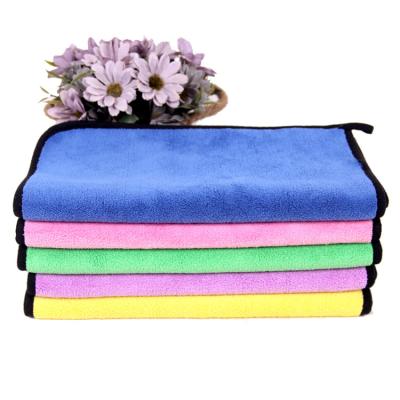 China Viable Care Washable Wholesale Car Cleaning Cloth Microfiber Bilateral Thickening Water Absorption Dry Detailing Towel for sale