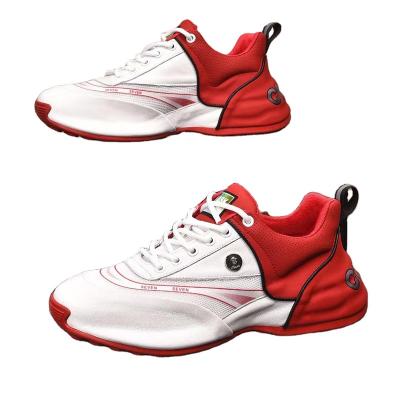 China 2022 latest fashion trend outdoor activities wind comfortable all-match cushioning heightening casual sneakers white crimson for sale