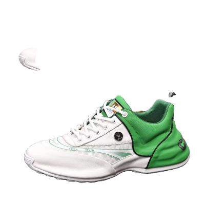 China Damping 2022 light green white old shoes all-match business fashion trend small shoes white comfortable leather sports casual shoes for sale