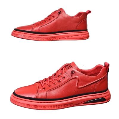 China 2022 latest popular leather white all-match shoes wear-resistant casual red damping red business casual shoes for sale